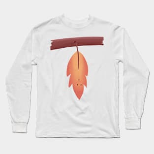 Hanging Autumn Leaf Illustration Long Sleeve T-Shirt